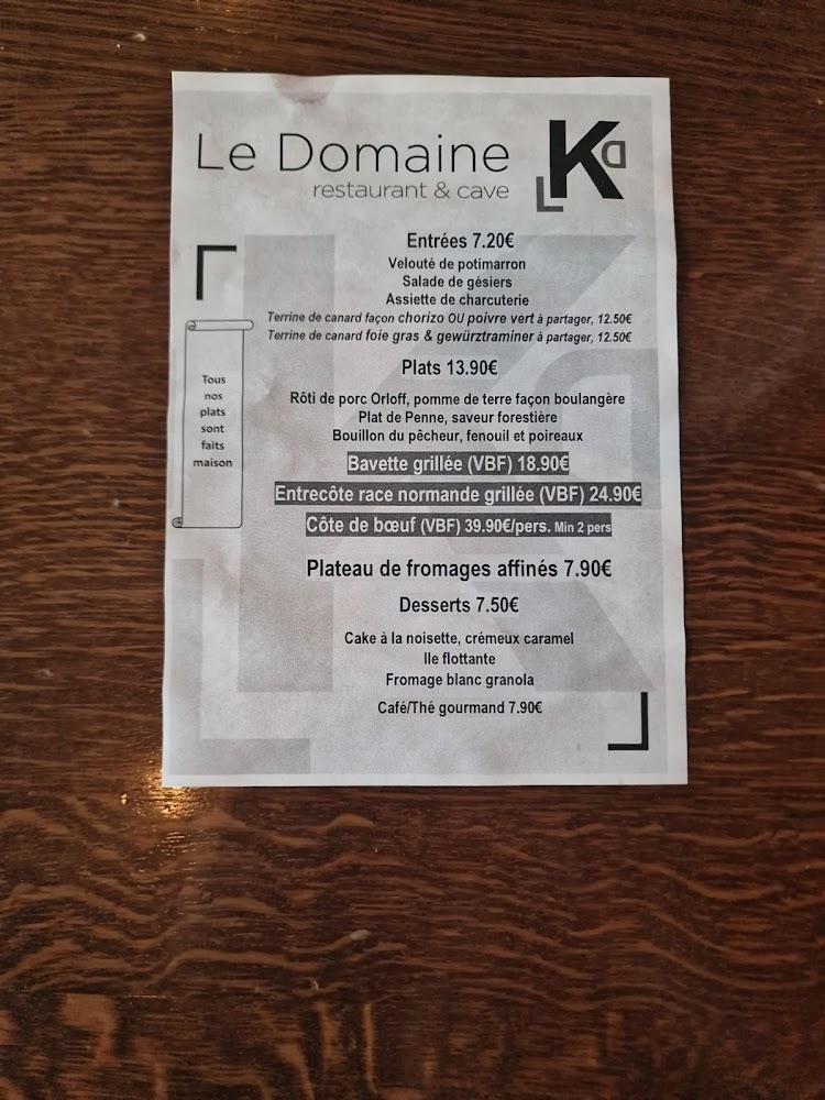 Le Domaine K Restaurant - Menu Image 1